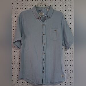 Weatherproof Vintage Airtex Mens Button-up Shirt Shortsleeve Blue medium